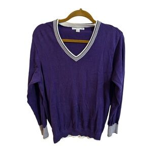 Cutter and Buck Purple V Neck Sweater
